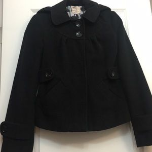 Tulle Black Pea Coat